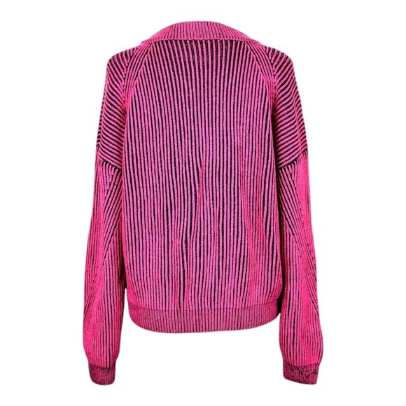 Womens XXL No Boundaries Plaited Hot Pink Long Blousen Sleeves Pullover Sweater - Picture 8 of 12